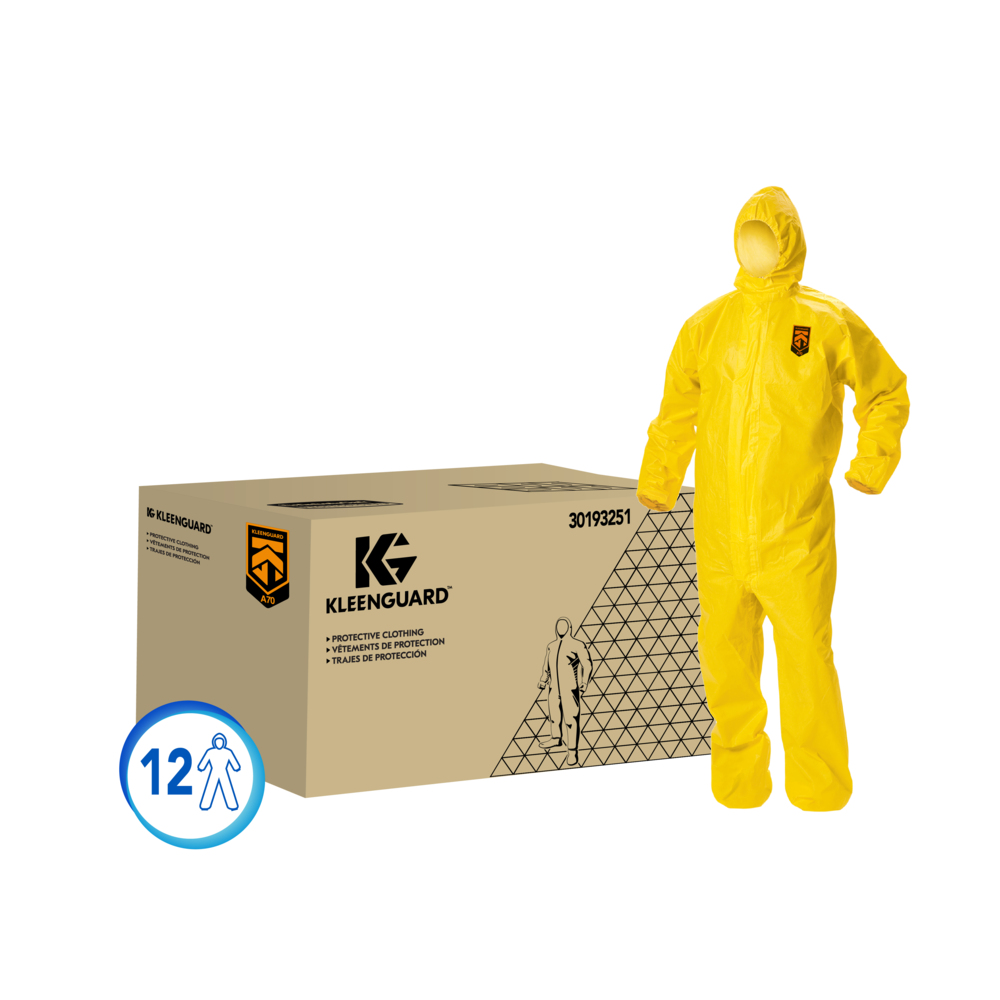 KleenGuard® Traje de Protección  A70, 30193251, Trajes de Protección, Talla xL, 1 caja x 12 trajes (12 en total) - 991009814