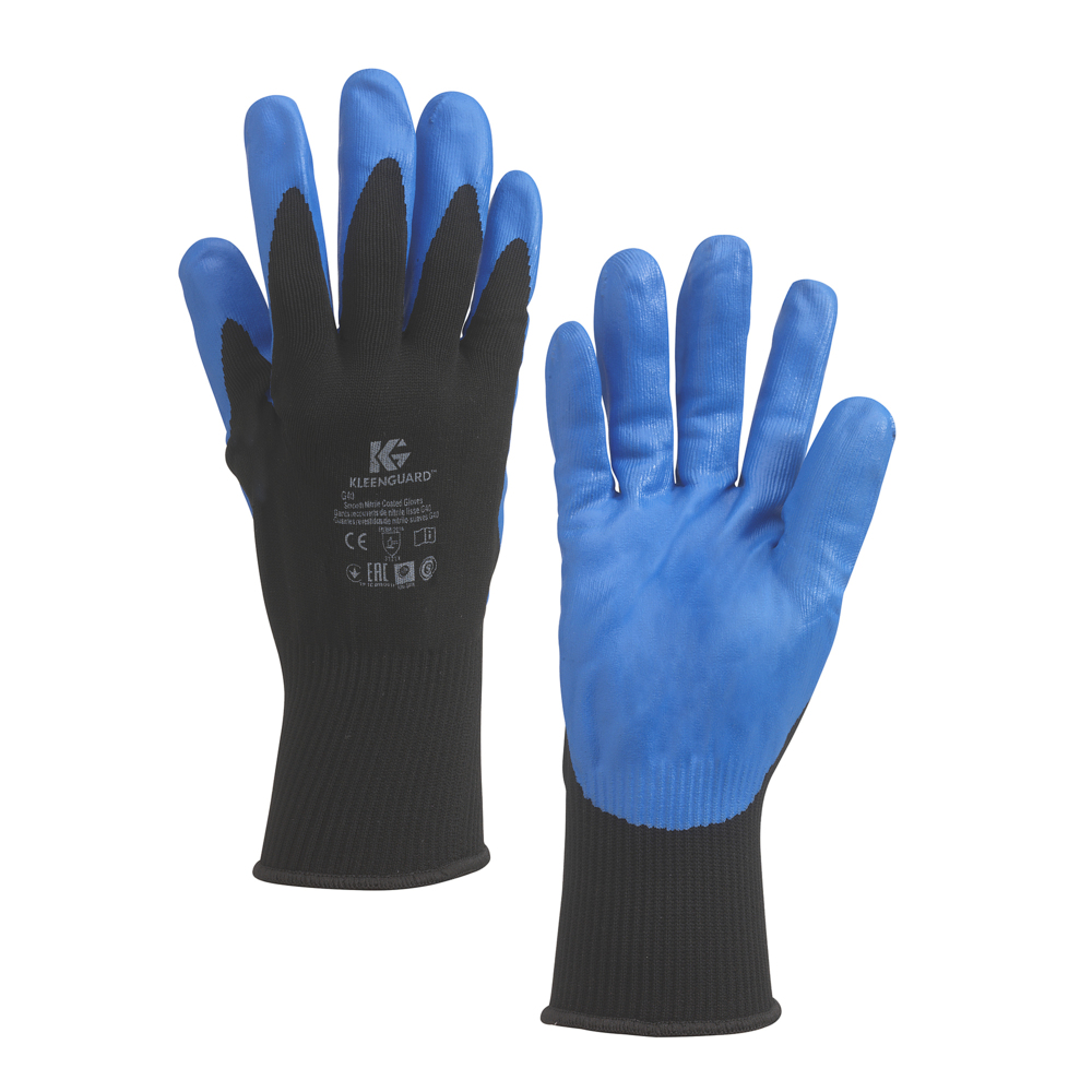 Automático Derivar Berenjena KleenGuard® G40 Smooth Nitrile Hand Specific Gloves 13833 - Blue, 7, 5x12  pairs (120 gloves)