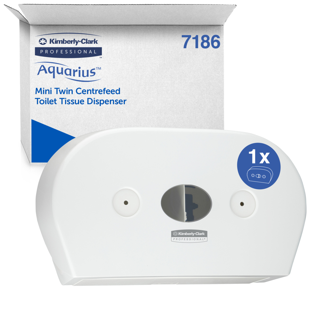 Dispenser per due rotoli di carta igienica di diametro piccolo a  dispensazione centrale Aquarius™ 7186 - Un dispenser di rotoli di carta  igienica, bianco