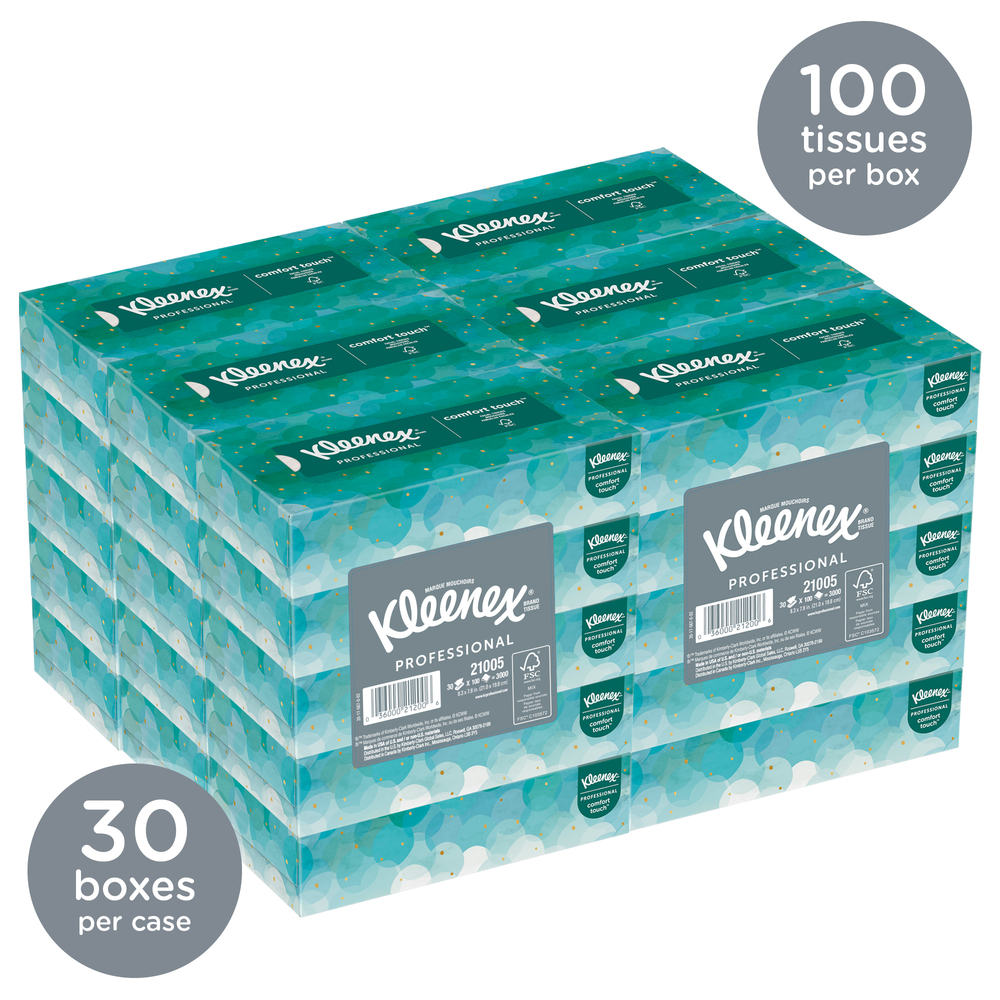 Kleenex® Professional Facial Tissue for Business (21005), Flat Tissue ...