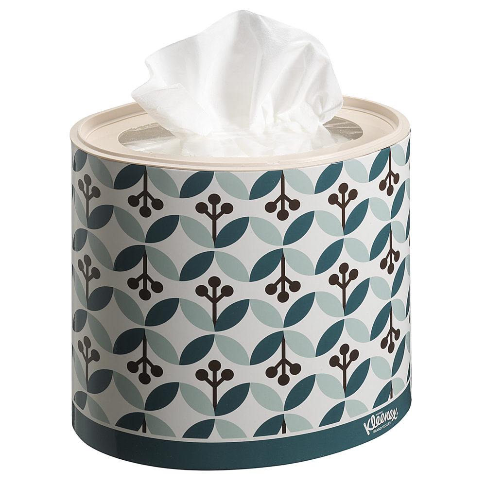Kleenex® Cajas de Pañuelos Ovaladas 8826, 10 Paquetes de 64 hojas, 3 Capas,  Suaves y Resistentes, Sin Fragancia, Color: Blanco, Collection