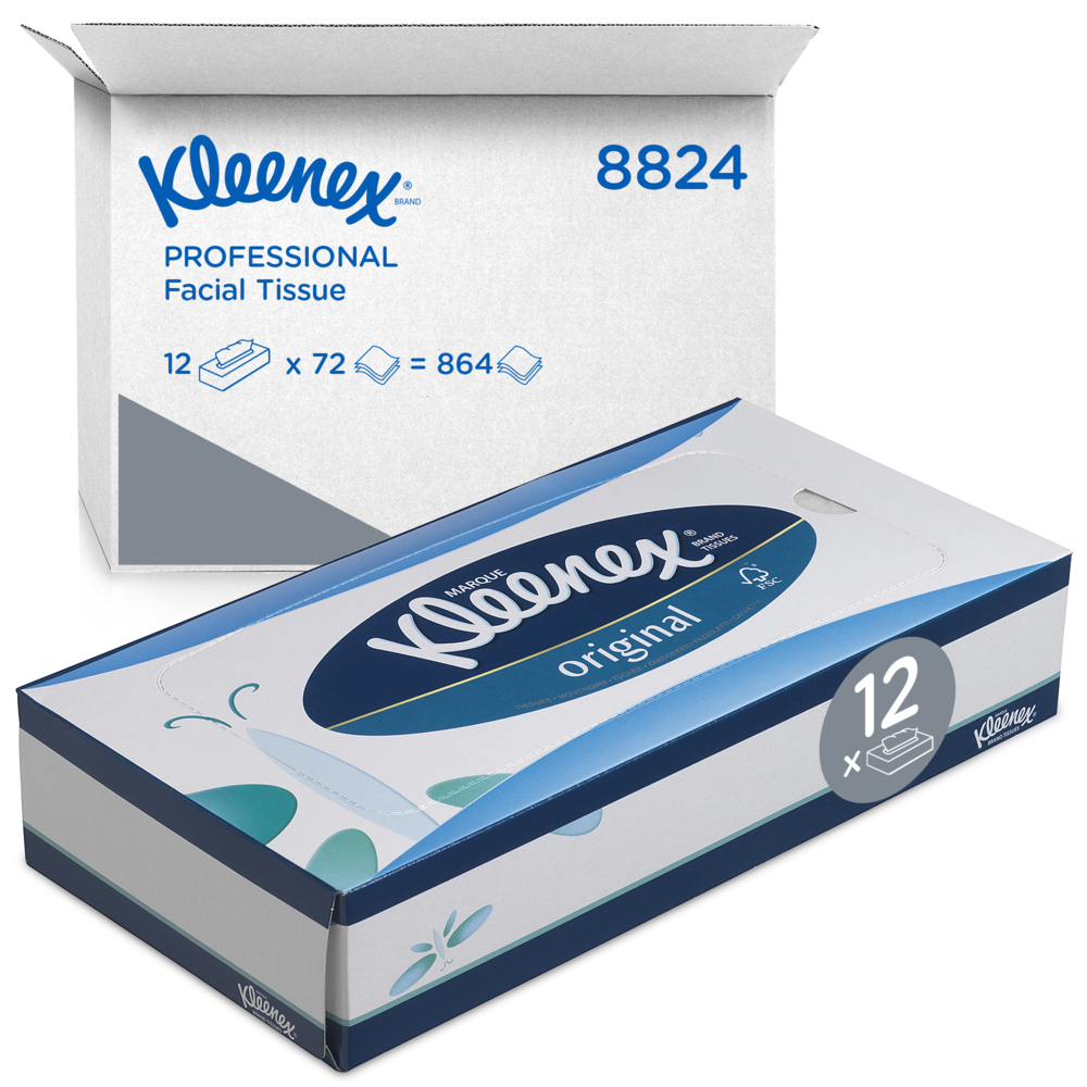 Boîtes de mouchoirs Kleenex® 8824 - 12 x paquets de 72 mouchoirs