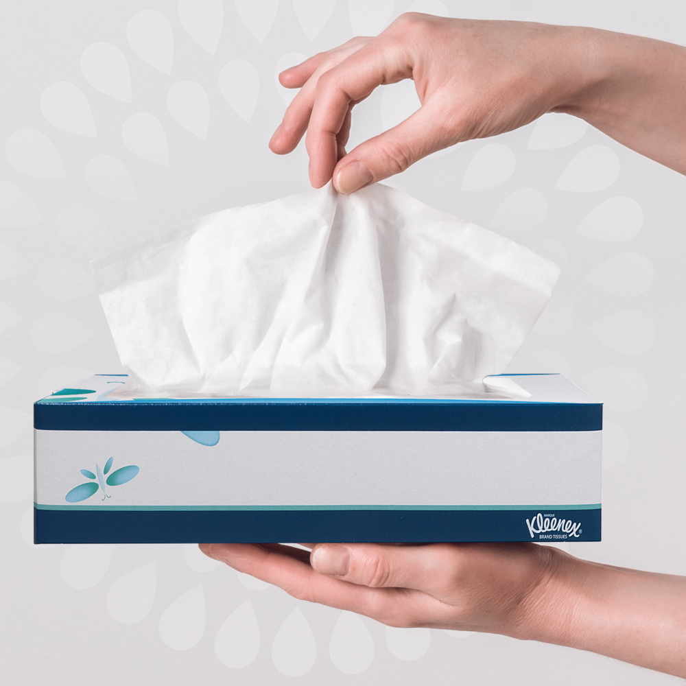 Kleenex® Facial Tissues 8824 - 3 Ply Boxed Tissues - 12 Flat Tissue Boxes x  72 White Facial Tissues (864 sheets)