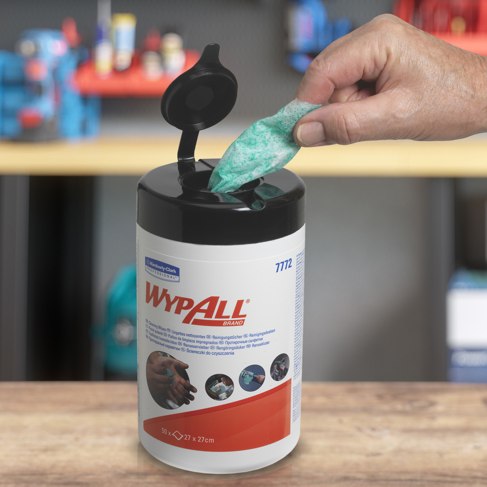 WypAll® Reinigungstücher-Nachfüllpackung 7772 – Industriereinigungstücher –  6 Spenderbehälter x 50 grüne Reinigungstücher (insges. 300 Reinigungstücher)