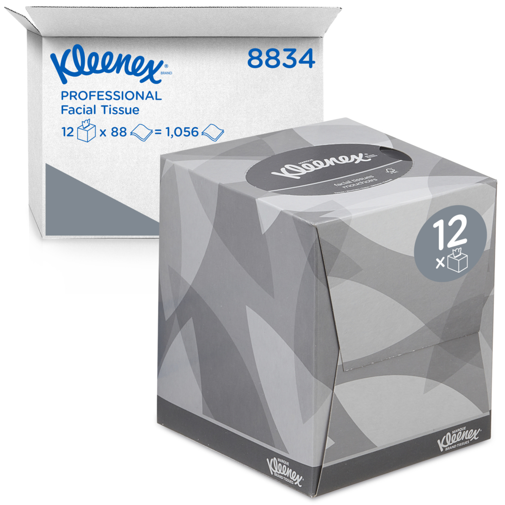 Mouchoirs en papier Kleenex® Boîte cubique 8834 - Blanc. 2