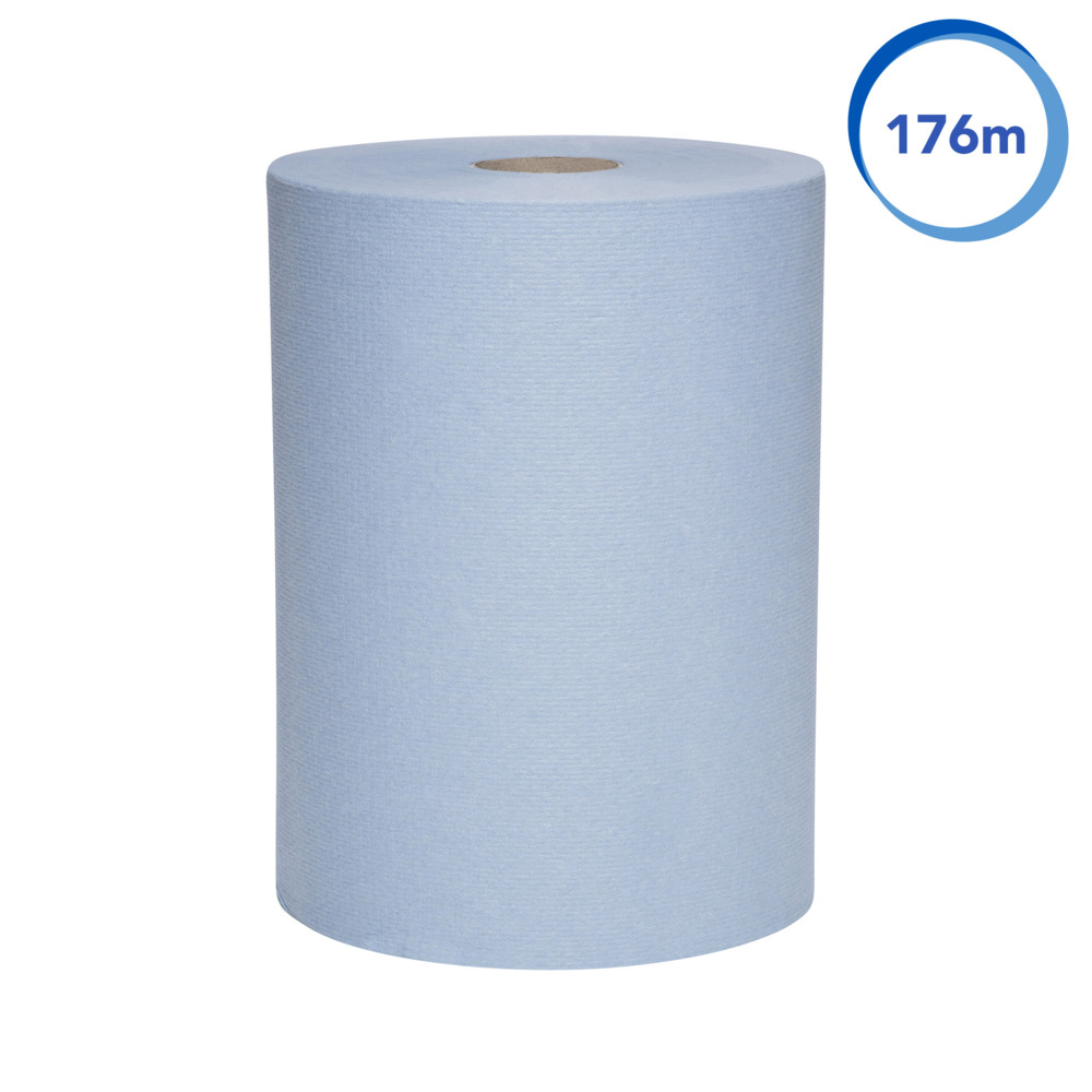 Scott® Slimroll™ Paper Hand Towels (6698), Blue Roll, 6 Rolls / Case, 176m / Roll (1,056m) - S058203035