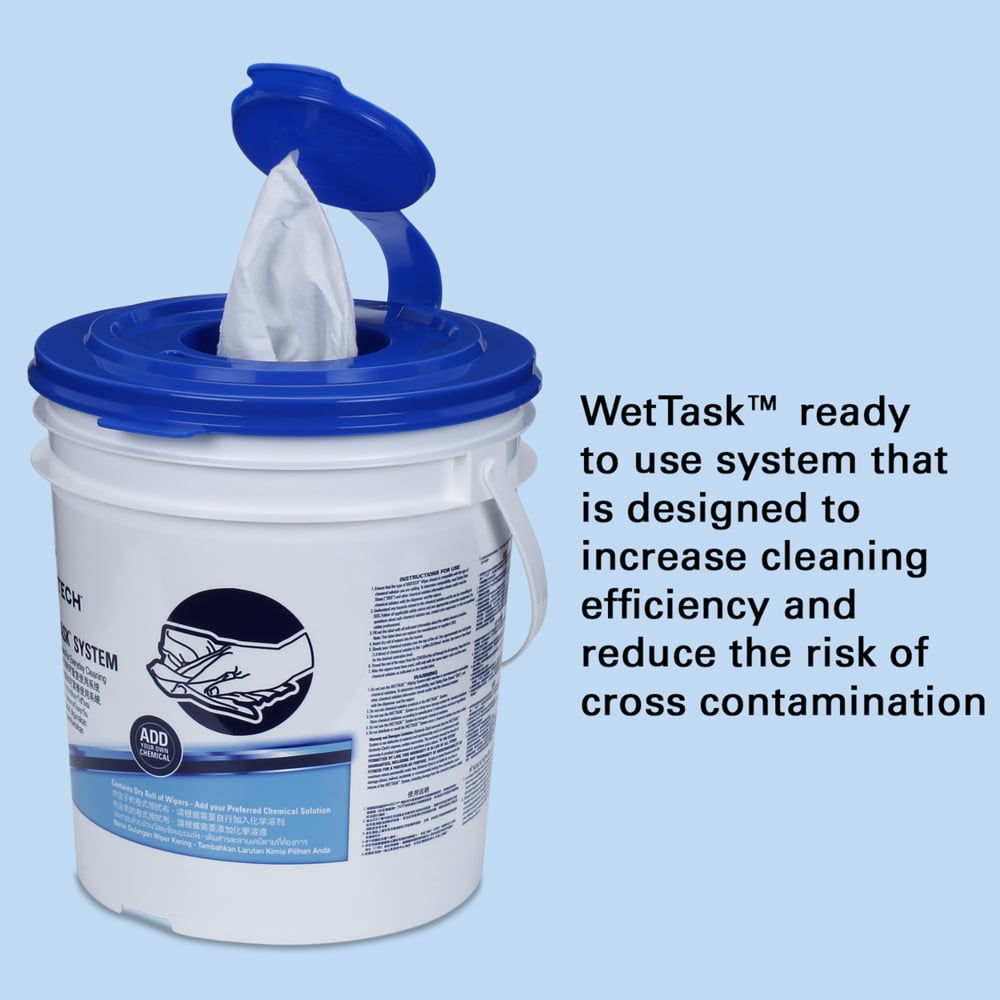 Kimtech® Wet Task® Hydroknit® Wipers with Bucket (30919), 6 Rolls + 1 Bucket / Case, 120 Sheets / Roll (720 sheets)   - S059599549