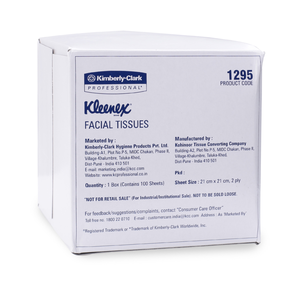 Kleenex® Facial Tissue Cube (1295), White 2-Ply, 60 Boxes / Case, 100 Tissues / Box (6,000 Tissues) - S050058726