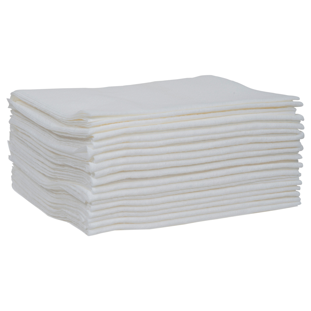 Chiffons de nettoyage WypAll® GeneralClean™ X50 (39005), pliés en quatre, résistants pour une utilisation prolongée, blanc (176 feuilles/boîte, 10 boîtes/caisse, 1 760 feuilles/caisse) - 39005