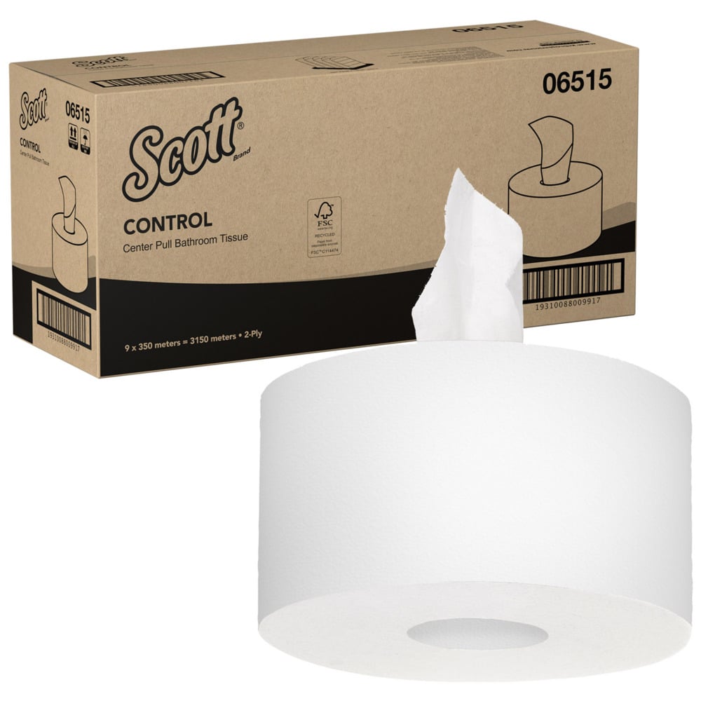 Scott® Control 2-Ply Centerpull Toilet Tissue (06515), 9 Rolls / Case, 350m / Roll (3,150m) - S060192601