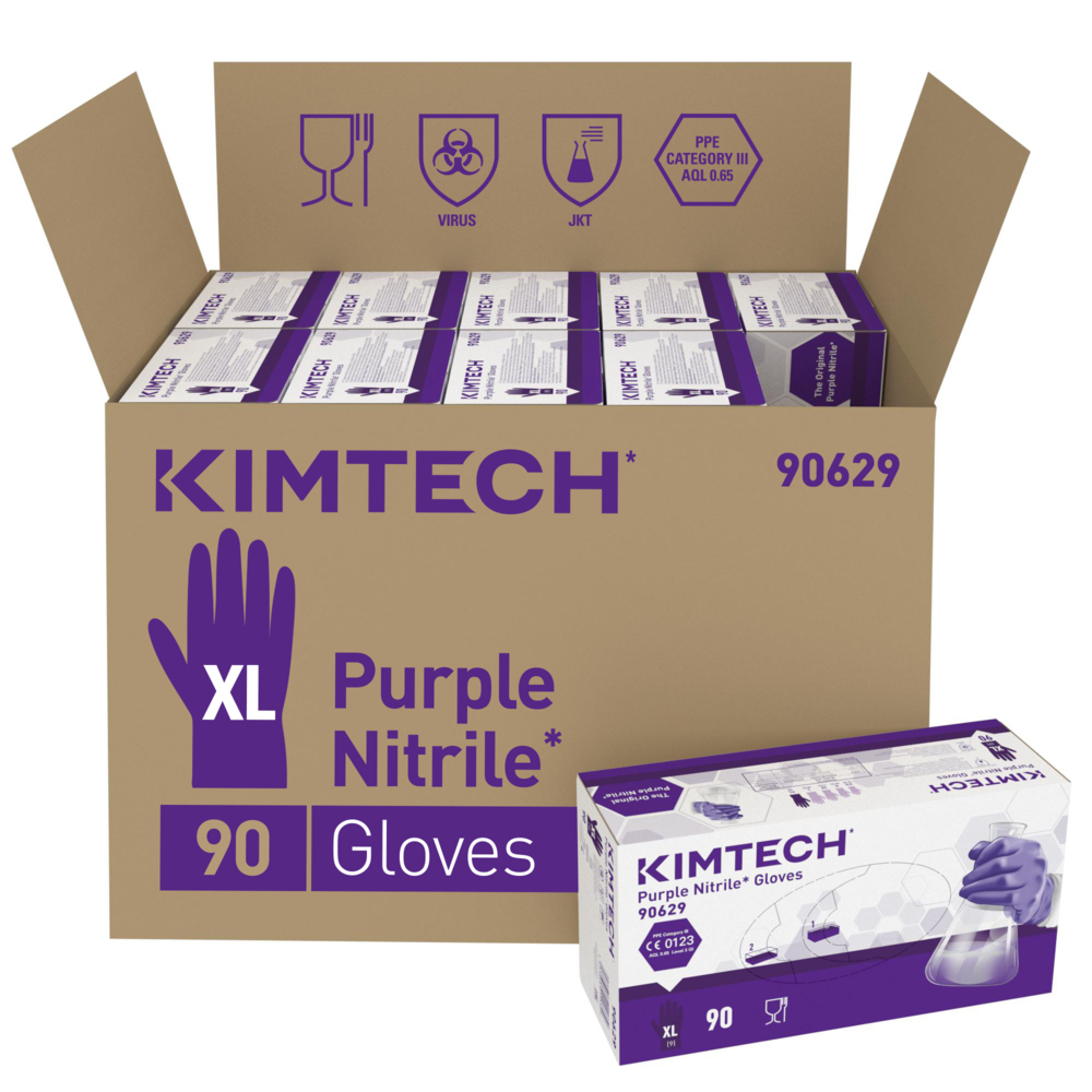 Kimtech™ Purple Nitrile™ Ambidextrous Gloves 90629 - Purple, XL 