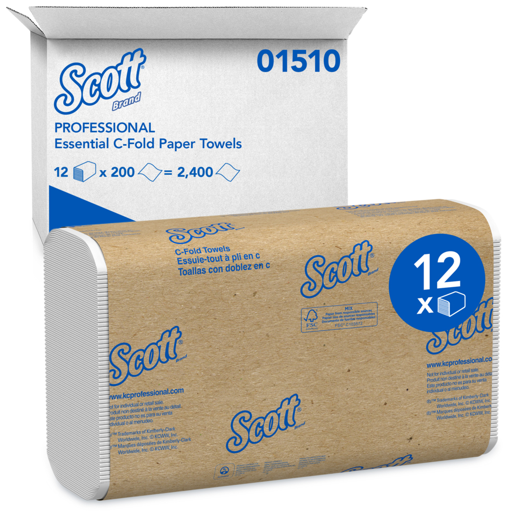 Scott® Essential C-Fold Paper Towels (01510), with Fast-Drying