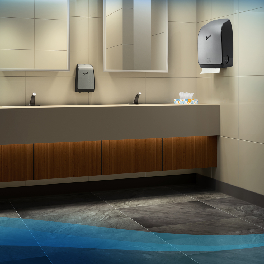 Scott® Pro Automatic Hard Roll Towel Dispenser (35614), Stainless, for Grey Core Scott® Pro Roll Towels, 12.66" x 16.44" x 9.18" (Qty 1) - 35614