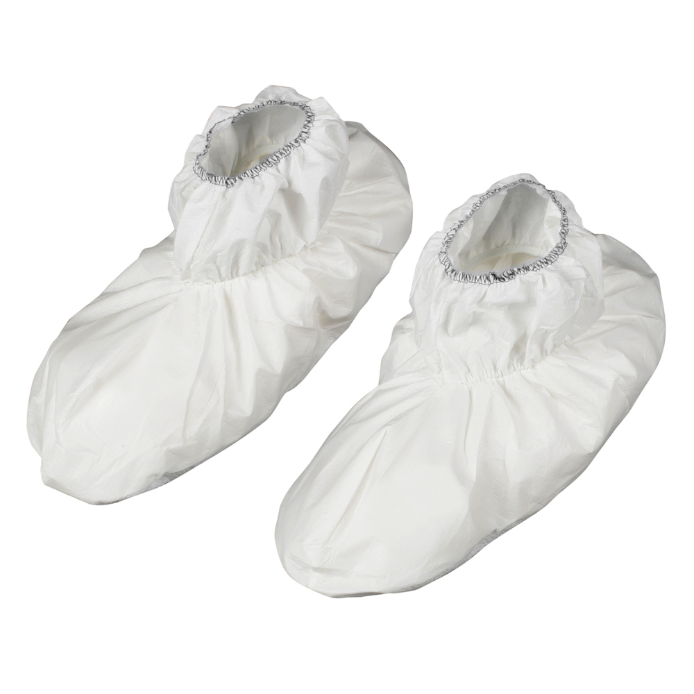 Kimtech™ A7 Ankle High Shoe Cover (47973), Splash Protection, Anti-Skid, White, Size XL, 300 / Case, 3 Bags, 100 / Bag - 47973