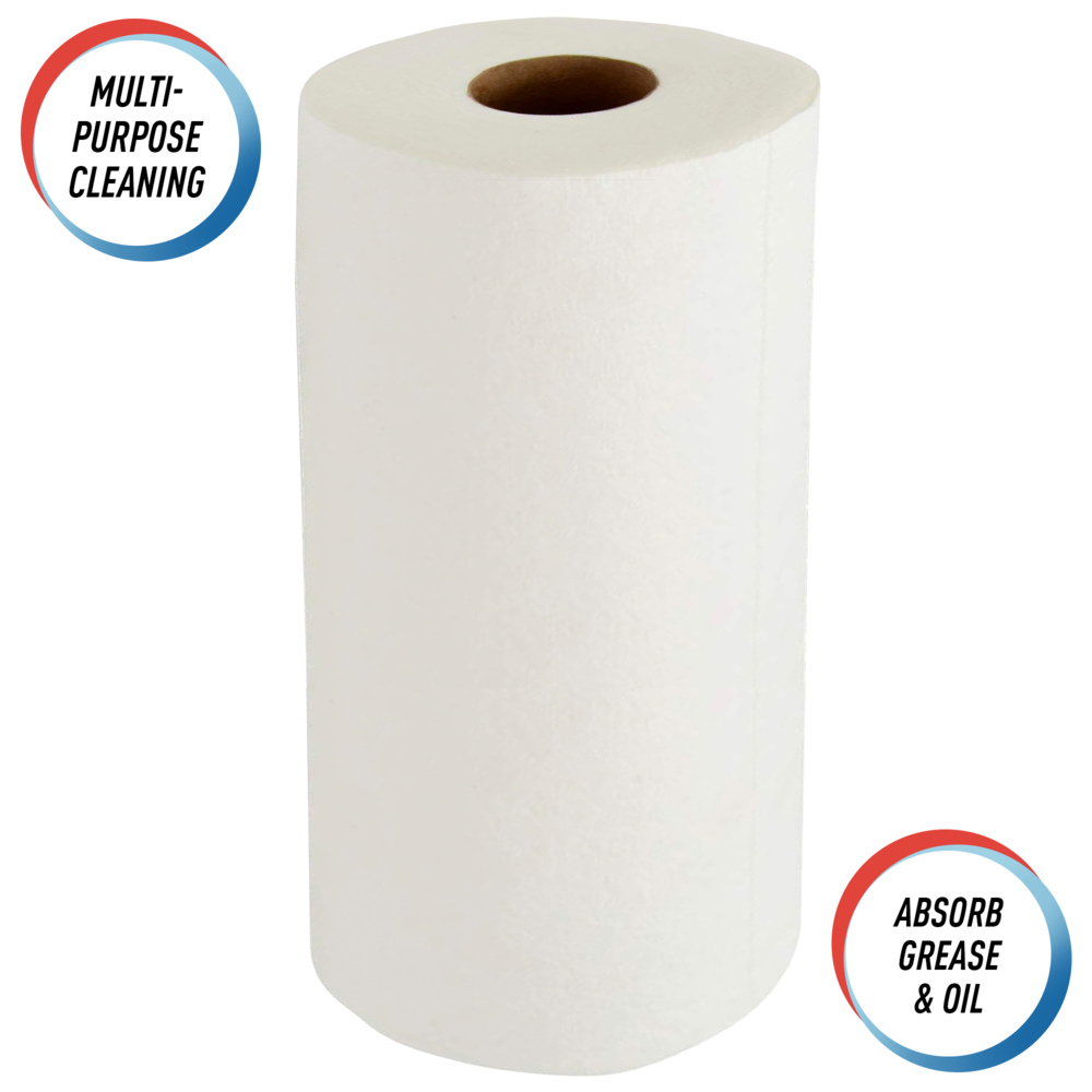 Scott® Rags On A Roll™ (75230), White, 55 Towels/Roll, 30 Rolls/Case, 1,650  Towels/Case