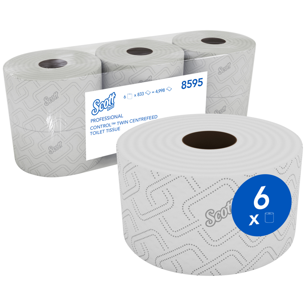 Scott® Control™ Twin Toilet Tissue 8595 - 2 Ply Toilet Paper Centrefeed ...