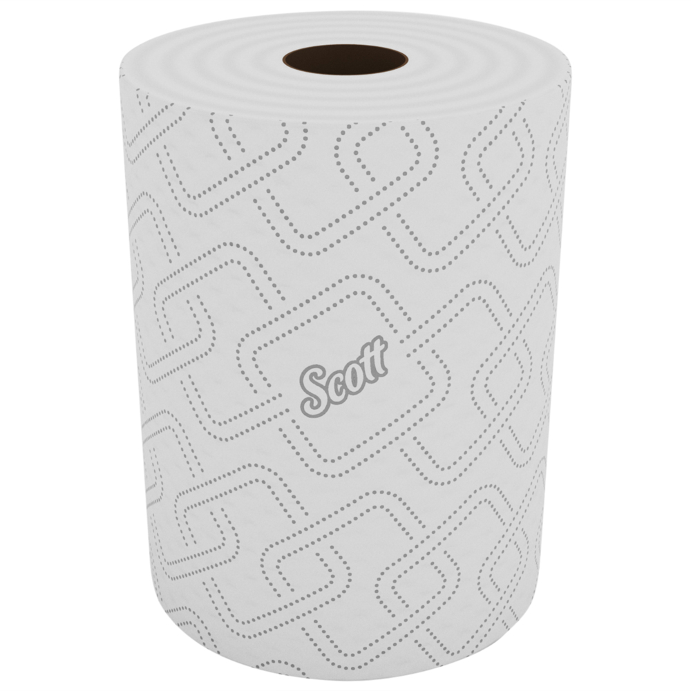 Scott® Control™ Slimroll™ Hand Towels 6565 - 1 Ply Paper Towel Rolls - 6 Roll Towels x 125m White, Embossed, Paper Hand Towels (750m Total) - 6565
