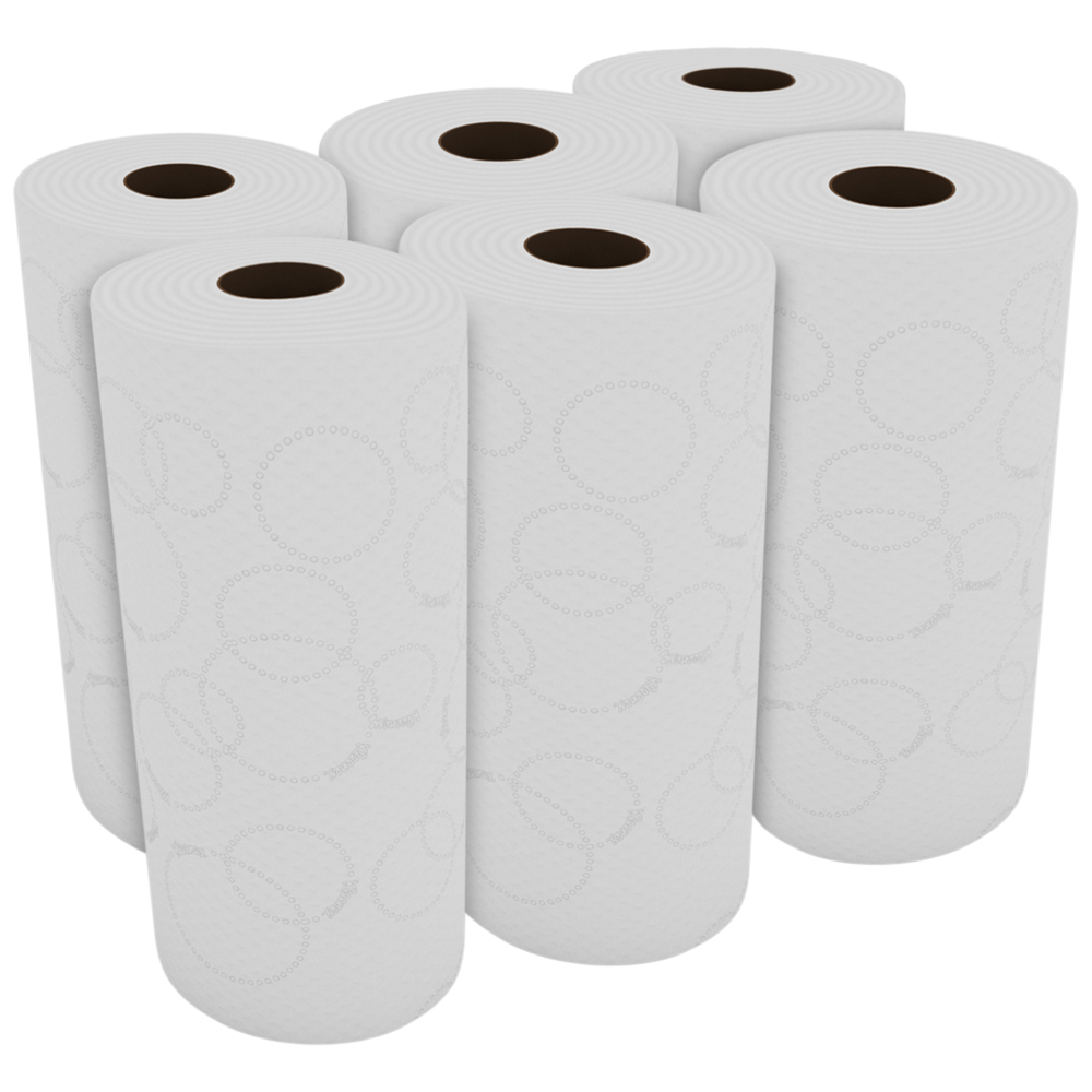 Kleenex® Multi-Towel Small 6555 - Multipurpose Paper Towel - 6 Wiping Rolls x 150 White, 2 Ply, Disposable Paper Wipers (900 Total) - 6555