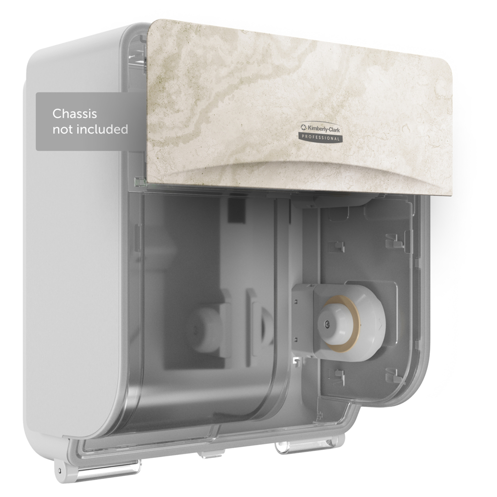 Kimberly-Clark Professional™ ICON™ Faceplate (58793), Warm Marble Design, for Coreless Standard Roll Toilet Paper Dispensers 4 Roll (Qty 1) - 58793
