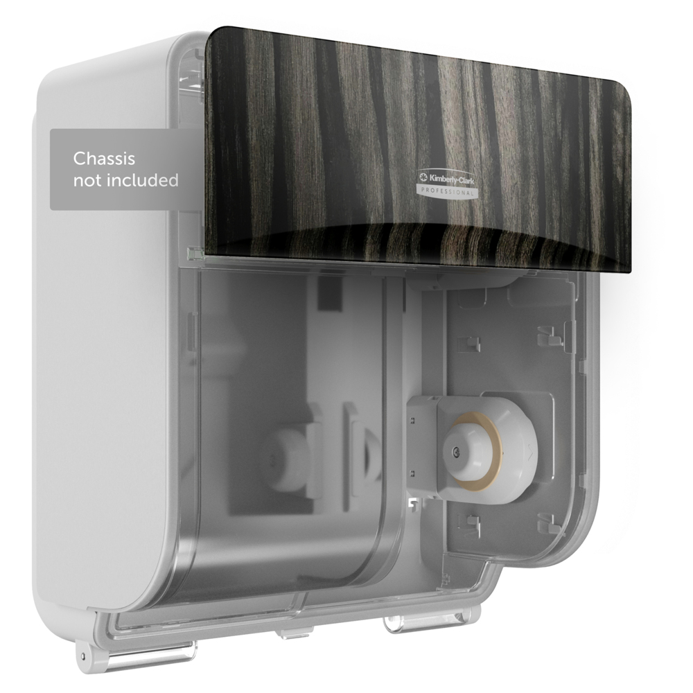 Kimberly-Clark Professional™ ICON™ Faceplate (58833), Ebony Woodgrain Design, for Coreless Standard Roll Toilet Paper Dispensers 4 Roll (Qty 1) - 58833