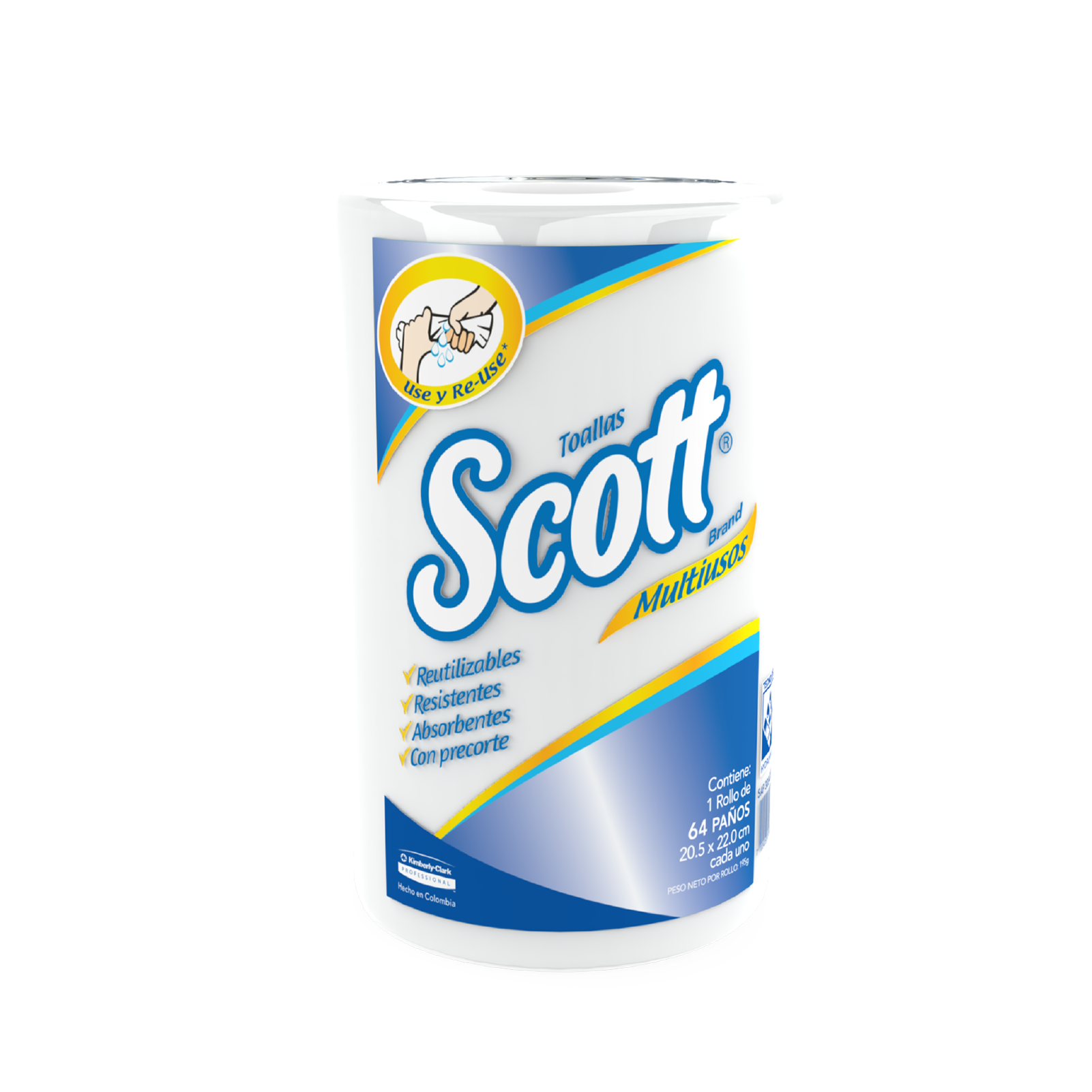 Scott® Multiusos - Paños de limpieza Scott® Multiusos Rollo Regular,  30242858, Paños de Limpieza, 24 rollos x 64 paños (1,536 en total)