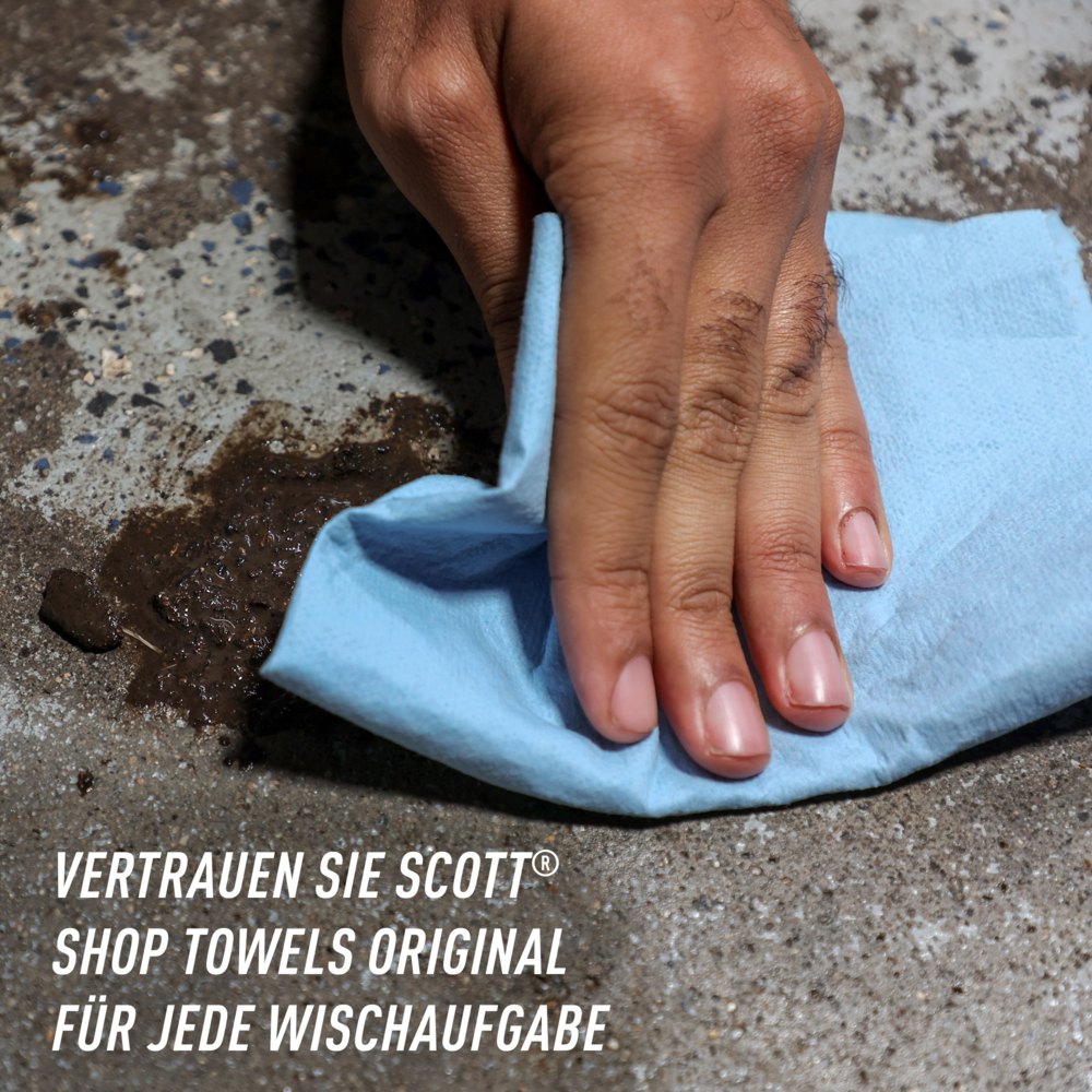 Essuie-mains Scott® Shop Towels Original 75143 - Essuie-mains bleus pour essuyage intensif - 10 paquets de 3 rouleaux bleus de 55 essuie-mains jetables (total de 1 650 essuie-mains) - 75143