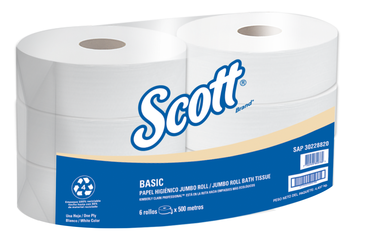 Scott® Essential Papel Higiénico en Rollo 30224083 - Hoja Doble -  250m/Rollo, 4 Rollos/Caja (1000m)