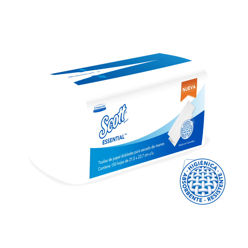 Kleenex® Supreme Toalla de Manos Doblada Blanca 30228378 - 150 toallas/Paq,  18 Paq/Caja (2700 Total)