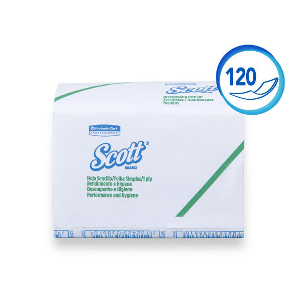 Scott® Airflex – Servilleta Intercalada, Económica, 120 Hojas / Paq, 30 Paquetes / Caja (3600 Hojas)​, 30209601 - S050397089