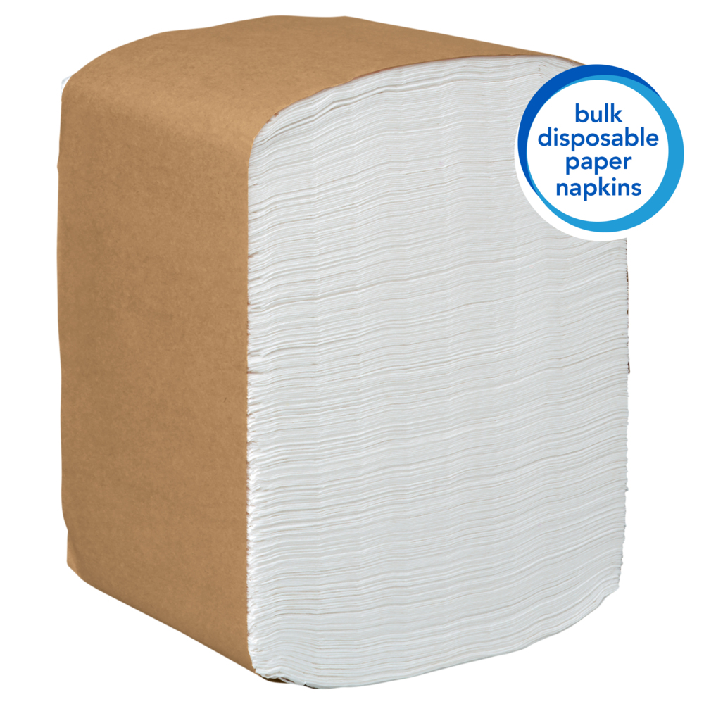 Scott® Dinner Paper Napkins (98740), Disposable, White, 1/8 Fold, 1-Ply, 12  x 13 (Unfolded), 24 Packs of 250 Dinner Napkins (6,000/Case)