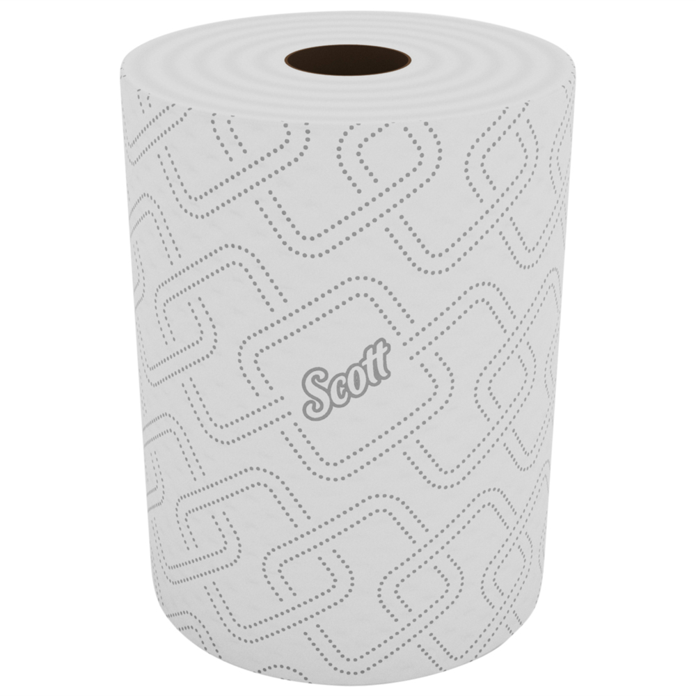Scott® Slimroll™ Hand Towels 6576 - 2 Ply Paper Towel Rolls - 6 Roll Towels x 125m White, Embossed, Paper Hand Towels (750m Total) - 6576