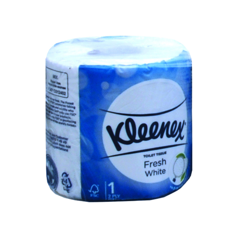 Kleenex® Standard Roll Toilet Tissue 6416 - Individually Wrapped Toilet Roll - 48 Rolls x 350 White, 2 Ply Toilet Paper Sheets (16,800 Sheets) - 6416