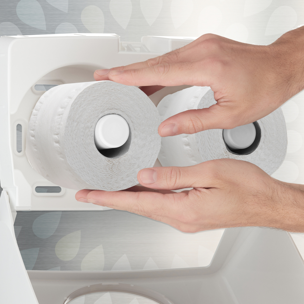Kleenex® Standard Roll Toilet Tissue 6415 - 2 Ply Toilet Paper - 4 Packs of 12 Toilet Rolls x 350 White 2 Ply Toilet Tissue Sheets (48 Rolls / 16,800 Sheets Total) - 6415