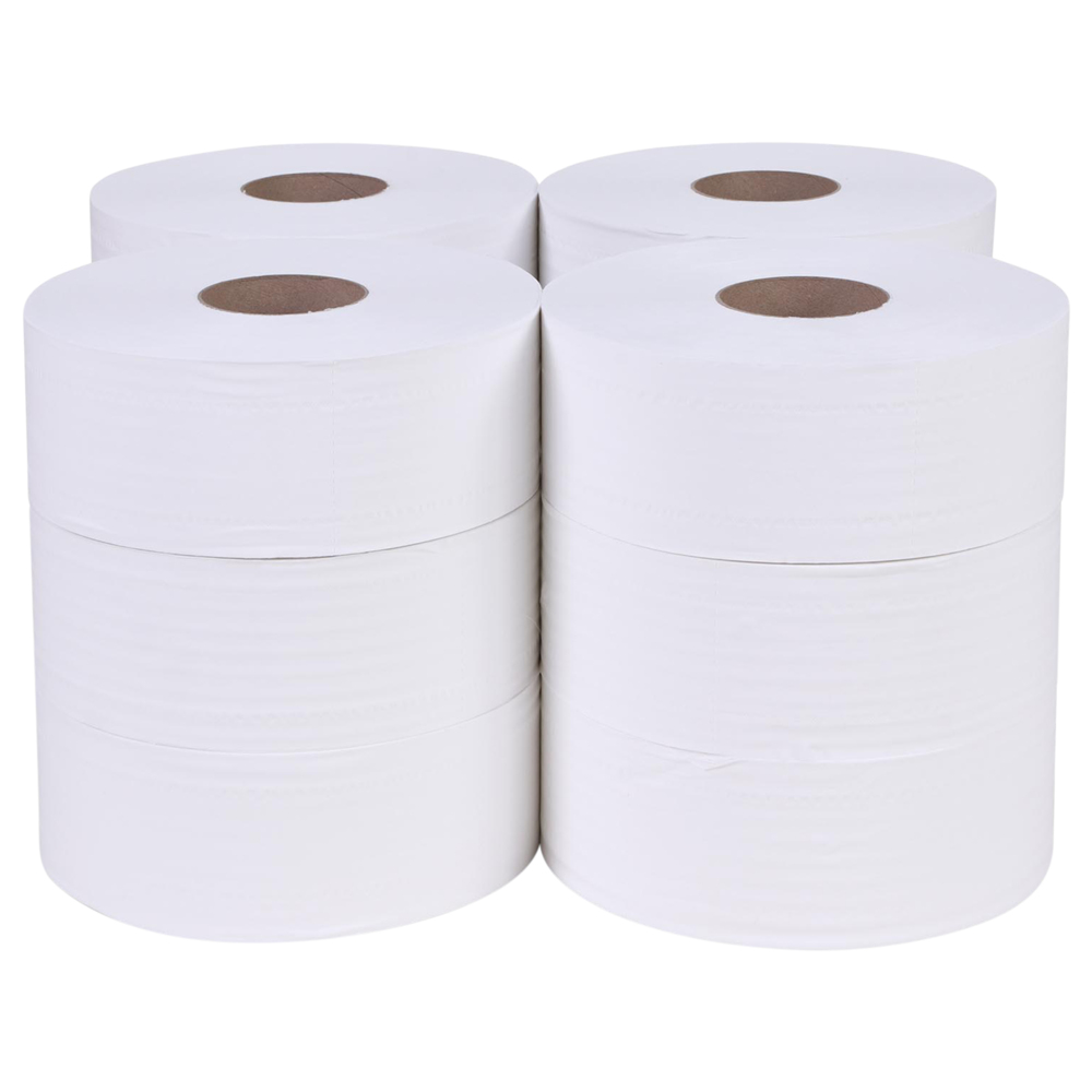 กระดาษชำระแบบม้วนใหญ่ JRT Scott® (03712), สีขาว 2 ชั้น, 12 ม้วน / ลัง, 300 เมตร / ม้วน (รวม 3,600 เมตร) - S050058861