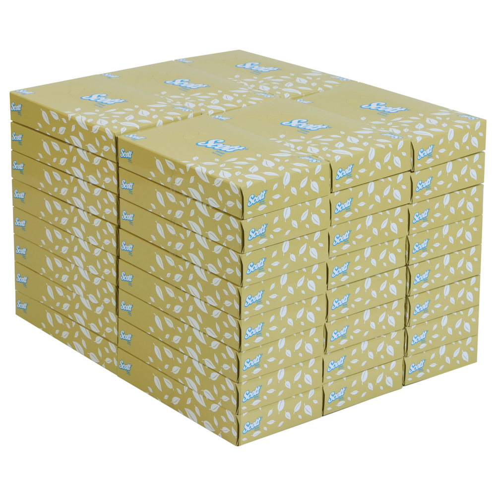 กระดาษทิชชู่เช็ดหน้ากล่องแบน Scott® (17030), สีขาว, 48 กล่อง / ลัง, 60 แผ่น / กล่อง (รวม 2880 แผ่น) - S050058767