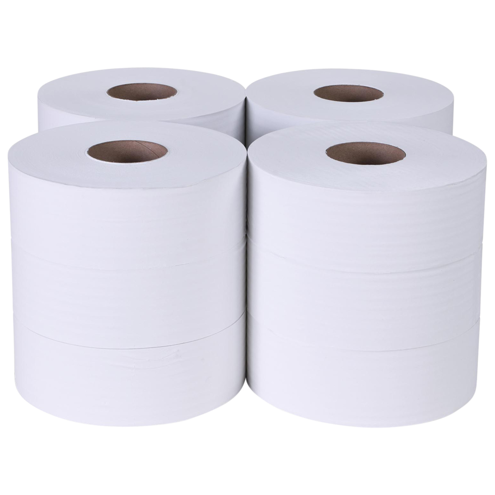 กระดาษชำระแบบม้วนใหญ่ JRT Kimsoft® COMPACT (93717), สีขาว 1 ชั้น, 12 ม้วน / ลัง, 600 เมตร / ม้วน (รวม 7,200 เมตร) - S054033937