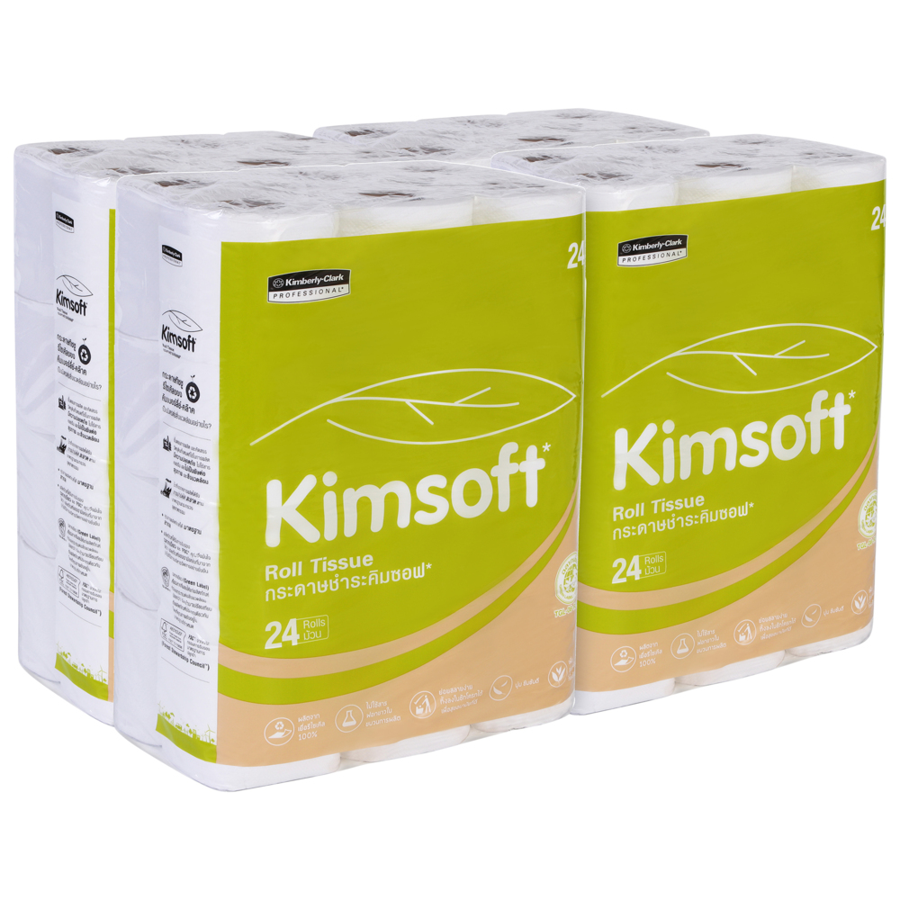 กระดาษชำระแบบม้วนมาตรฐาน SRT Kimsoft® (4071), 17.4 เมตร / ม้วน, 4 แพ็ค / ลัง, 24 ม้วน / แพ็ค (รวม 96 ม้วน) - S062053037