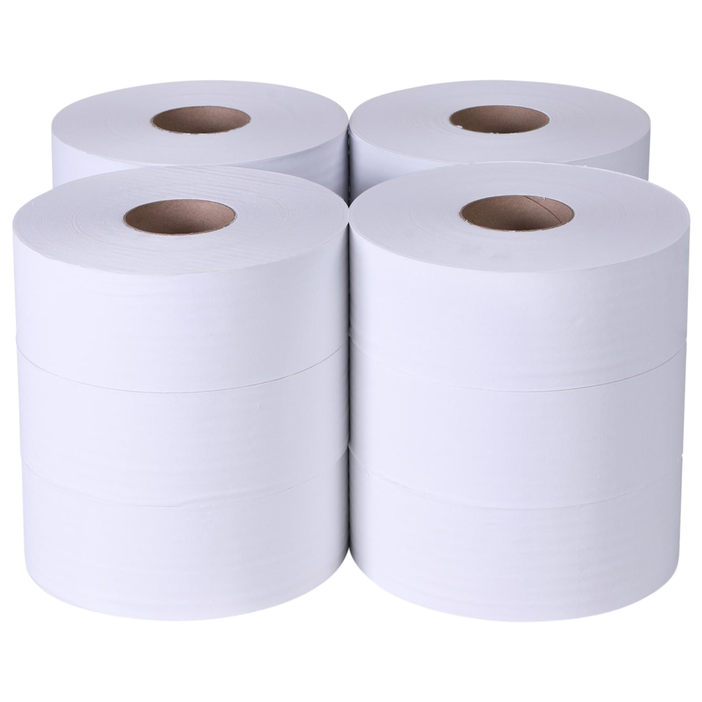 กระดาษชำระแบบม้วนใหญ่ JRT Kimsoft® (93715), สีขาว 1 ชั้น, 12 ม้วน / ลัง, 600 เมตร / ม้วน (รวม 7,200 เมตร) - S052615332