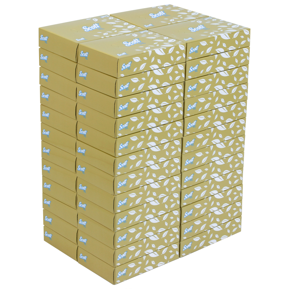 กระดาษทิชชู่เช็ดหน้ากล่องแบน Scott® (17020), สีขาว, 48 กล่อง / ลัง, 60 แผ่น / กล่อง (รวม 2880 แผ่น) - S050058775