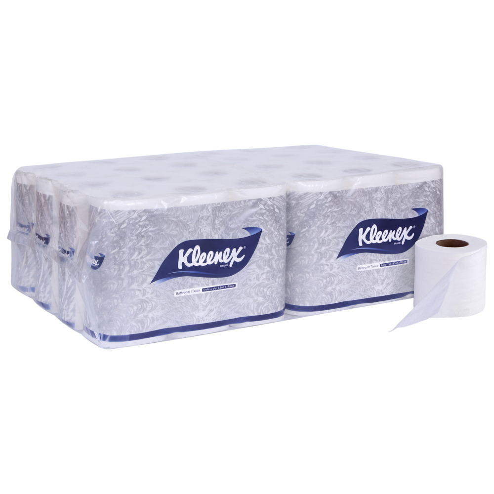 กระดาษชำระแบบม้วนมาตรฐาน SRT Kleenex® (03613), 22 เมตร / ม้วน, 8 แพ็ค / ลัง, 6 ม้วน / แพ็ค (รวม 48 ม้วน) - S059226149