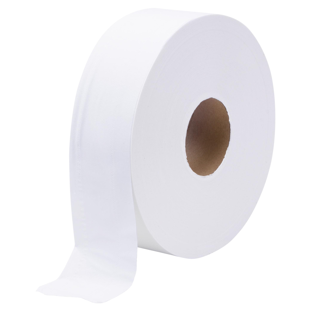 กระดาษชำระแบบม้วนใหญ่ JRT Kimsoft® COMPACT (03718), สีขาว 2 ชั้น, 12 ม้วน / ลัง, 300 เมตร / ม้วน (รวม 3,600 เมตร) - S054529356