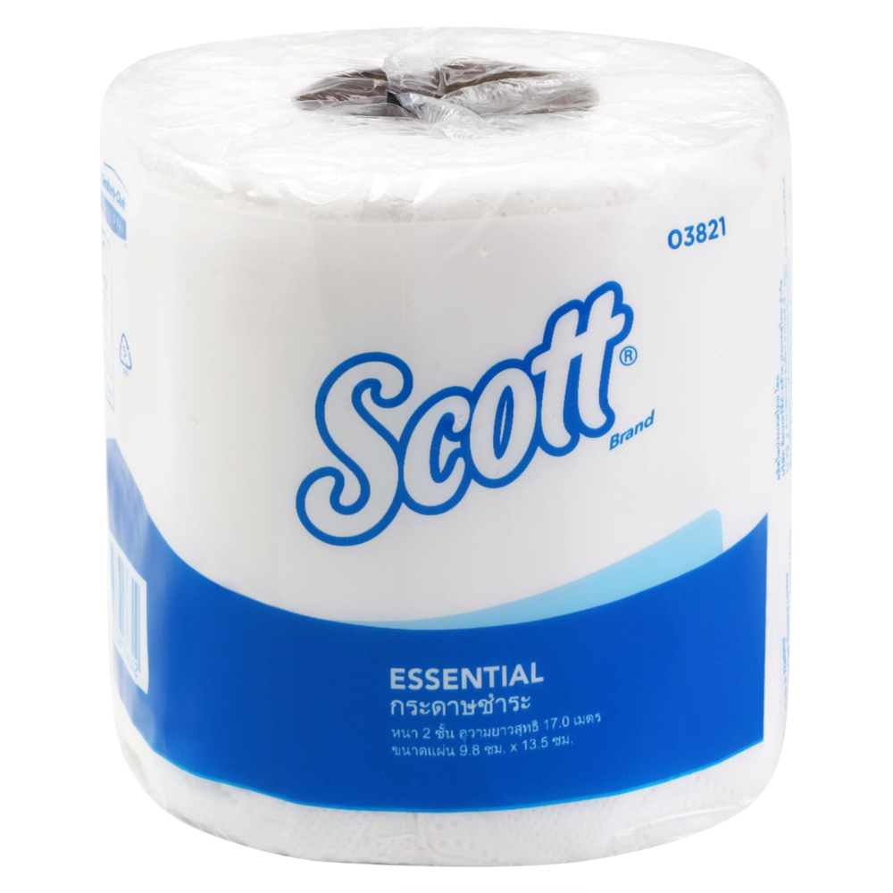 กระดาษชำระแบบม้วนมาตรฐาน SRT Scott® Essential (03821), 17 เมตร / ม้วน, 120 แพ็ค / ลัง, 1 ม้วน / แพ็ค (รวม 120 ม้วน) - S059749484