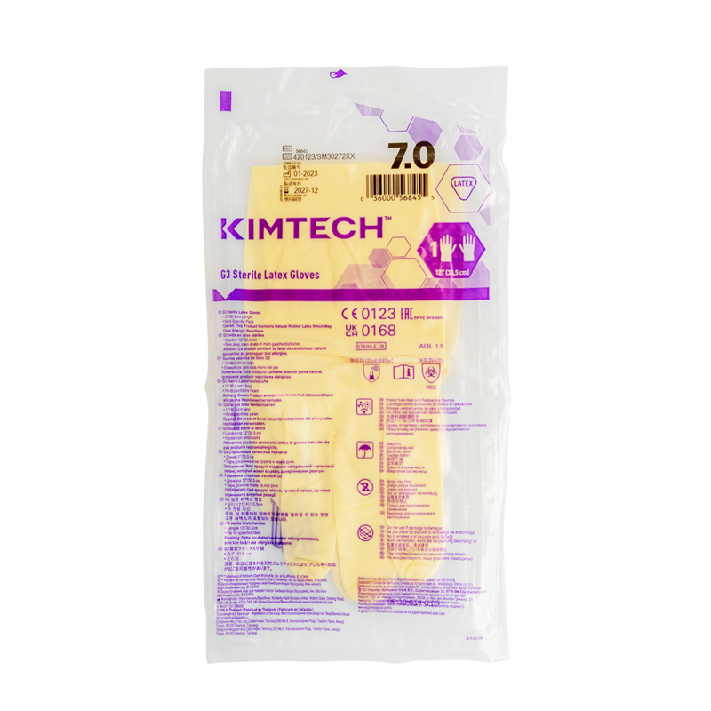 Kimtech™金特™G3无菌乳胶手套12"，7.0，乳白色，20双／袋，10袋／箱 - S062264988