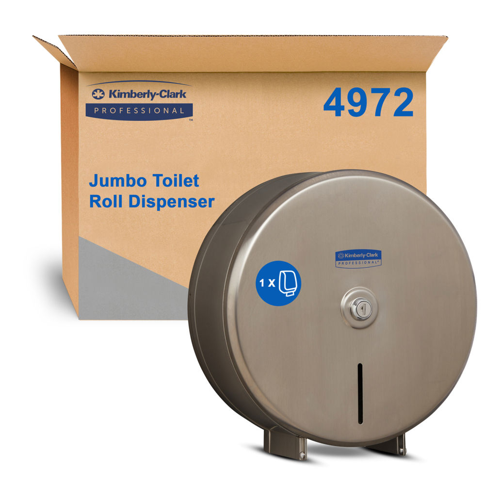 KIMBERLY-CLARK PROFESSIONAL® Jumbo Roll Dispenser (4972), Single Toilet Roll Dispenser, 1 Dispenser / Case - S050058566