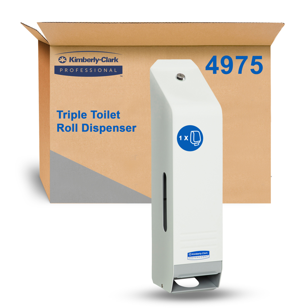 KIMBERLY-CLARK PROFESSIONAL® Triple Toilet Roll Dispenser (4975), Commercial Toilet Paper Dispenser, 1 Dispenser / Case - S050058568
