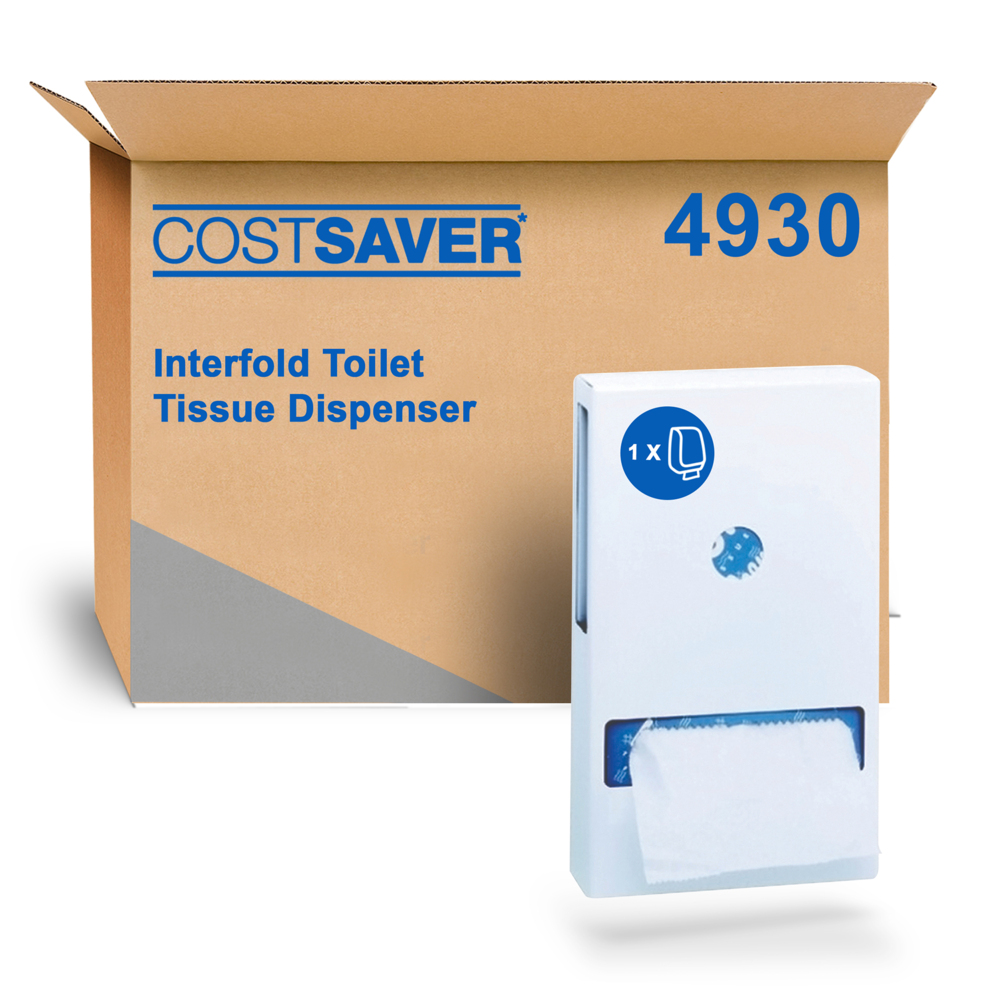 COSTSAVER Dispenser (4930), Interfold Toilet Tissue Dispenser, 1 White, Enamel Dispenser / Case - S050058571