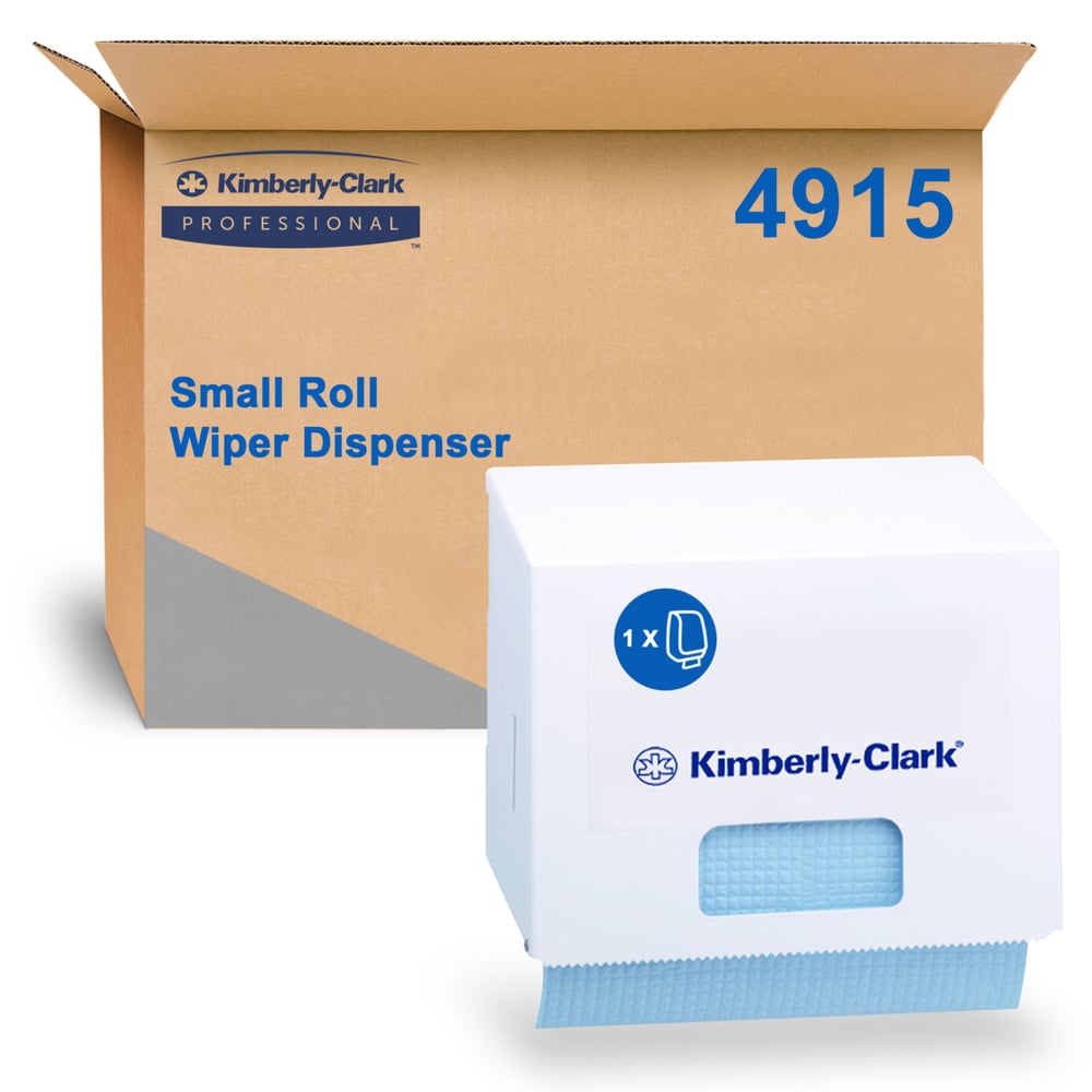 KIMBERLY-CLARK PROFESSIONAL® Small Roll Dispenser (4915), Wiper Roll Dispenser, 1 White, Enamel Dispenser / Case - 4915