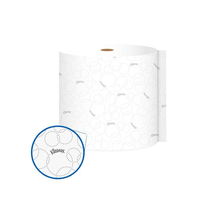 Kleenex® Toalla de Manos en Rollo Blanca 30240056 - 130 m/Rollo, 3 Rollos/caja (390m Total) - S059669606