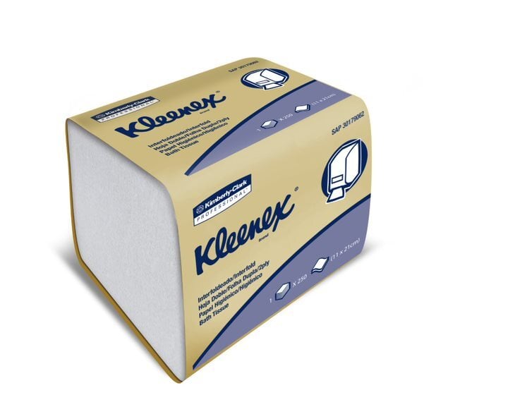 Kleenex® Papel Higiénico Intercalado 30179062 - Hoja Doble - 250 Hojas/Paquete, 36 Paquetes/Caja - S050068255