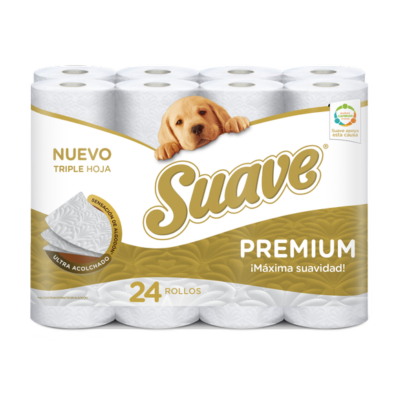 Suave® Papel Higiénico en Rollo 30244387 - Hoja Triple - 19m/Rollo, 48 Rollos/Caja (912m) - S062729753